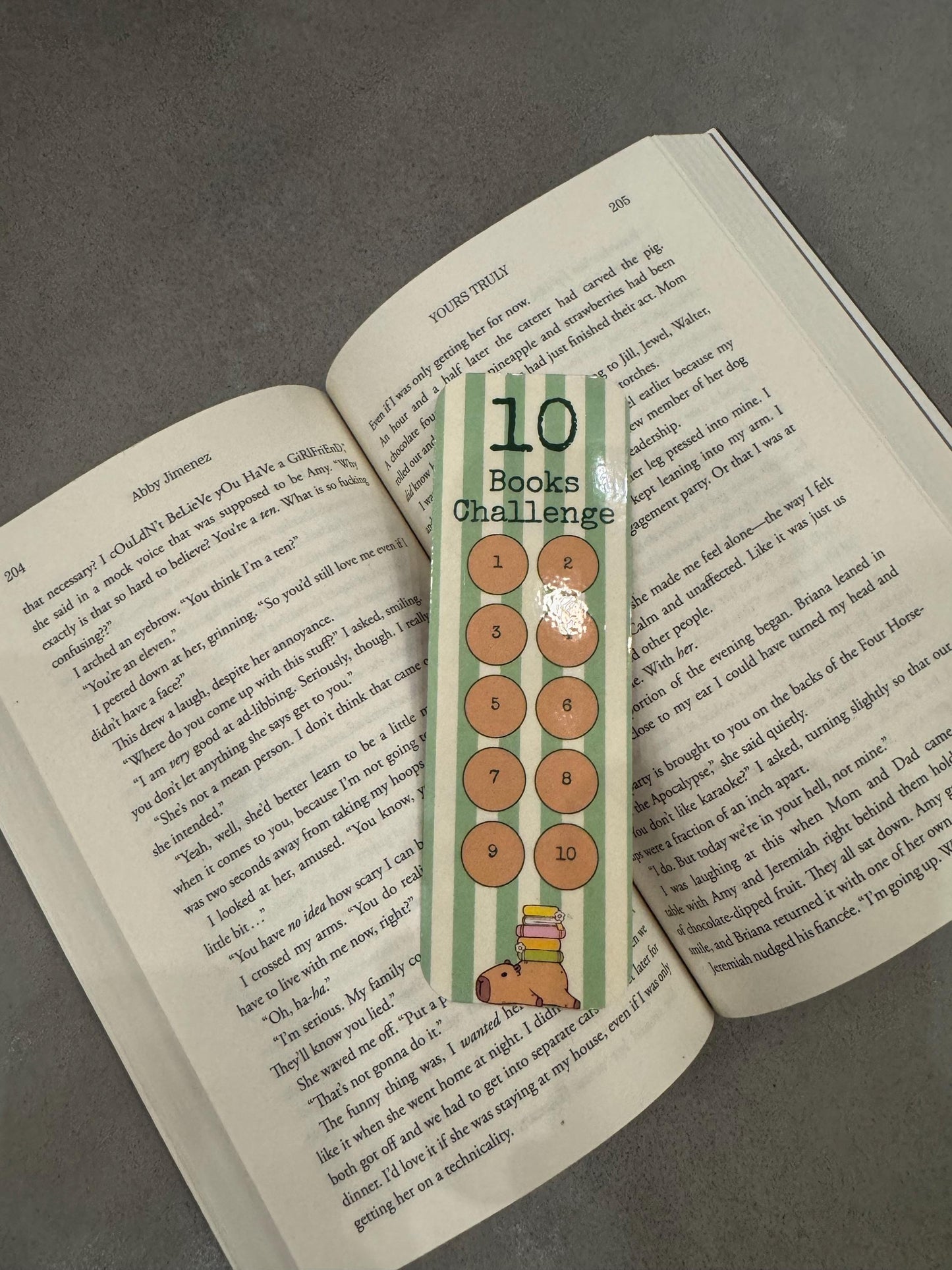 Capybara Book Challenge Bookmark!